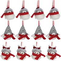 Slickblue Winter Bird Ornament Set - Festive Holiday Decor (Pack of 12)