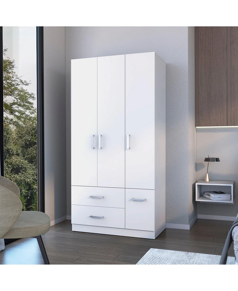 Fm Furniture Douglas Armoire in melamine, two drawers