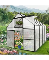 Mondawe 6x8 Ft Polycarbonate Greenhouse Raised Base and Anchor Aluminum