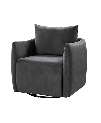 Upholstered Vanessa Swivel Barrel Chair Used Multiple Scenarios