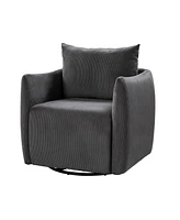 Hulala Home Upholstered Vanessa Swivel Barrel Chair Used Multiple Scenarios