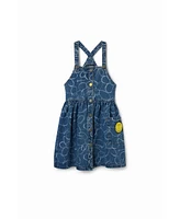 Desigual Girls Girls's Denim Smiley Originals dungaree dress