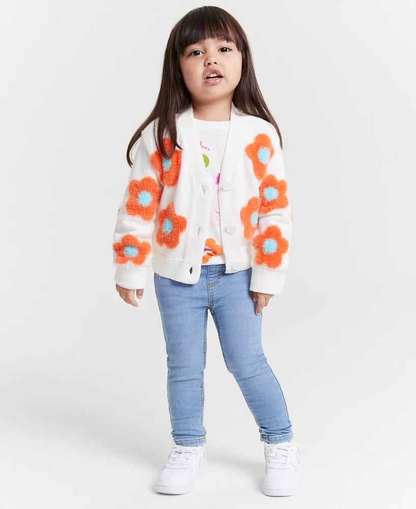 Epic Threads Toddler Girls Groovy Floral Cardigan, Created for Macy's