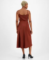 Bar Iii Women's Pull-On Midi Bias-Cut Satin Skirt, Created for Macy's