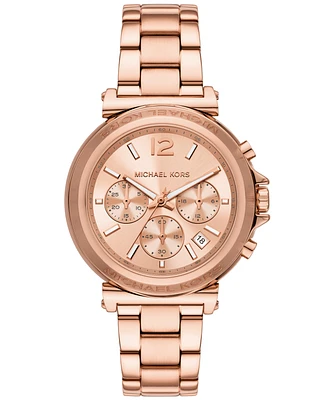 Michael Kors Women's Maren Chronograph Rose Gold-Tone Stainless Steel Watch 40mm