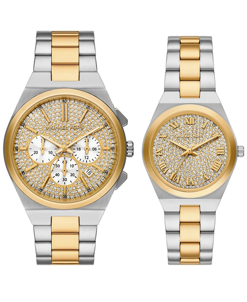 Michael Kors Lennox Three-Hand Two-Tone Stainless Steel Watch Gift Set 33mm, 41mm - Two