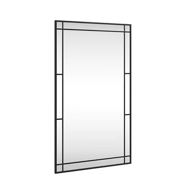 vidaXL Wall Mirror Black 23.6"x39.4" Rectangle Iron