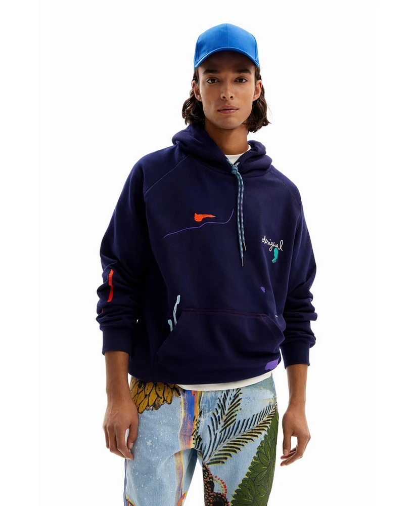 Desigual Men's Paint embroidery hoodie