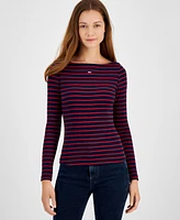 Tommy Jeans Women's Brenton Striped Long-Sleeve Top