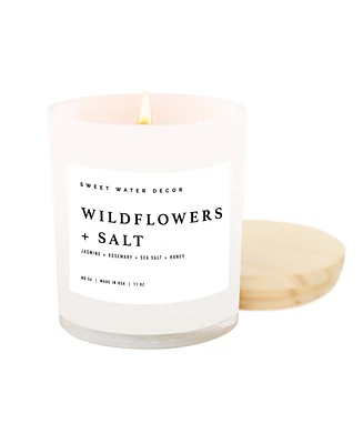 Sweet Water Decor Wildflowers and Salt Soy Candle - White Jar - 11 oz
