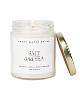 Sweet Water Decor Salt and Sea Soy Candle Clear Jar, 9 oz