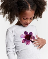 Epic Threads Girls Long-Sleeve Sequin Wink Flower Graphic T-Shirt, Created for Macy's