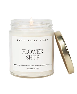 Sweet Water Decor Flower Shop Soy Candle Clear Jar, 9 oz