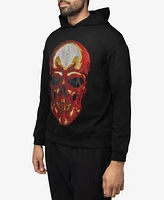 Spring + Mercer Men's Rinestone Embellished Skull Pullover Hoodie
