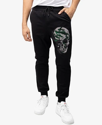 Spring + Mercer Men's Rinestone Embellished Skull Jogger