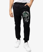 Spring + Mercer Men's Rinestone Embellished Skull Jogger