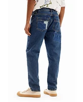 Desigual Men's Patchwork carrot jeans