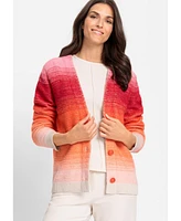 Olsen Women's Long Sleeve Ombre Cardigan