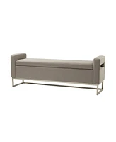 Hulala Home Traditional Diana 59.1" Wide Storage Bench with Sturdy Metal Legs