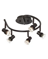 Pro Track Spiral 5-Head Led Ceiling Track Light Fixture Kit Spot-Light GU10 Directional Adjustable Brown Bronze Finish Transitional Kitchen Bathroom L