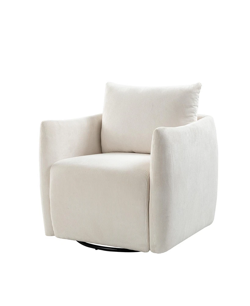 Upholstered Vanessa Swivel Barrel Chair Used Multiple Scenarios