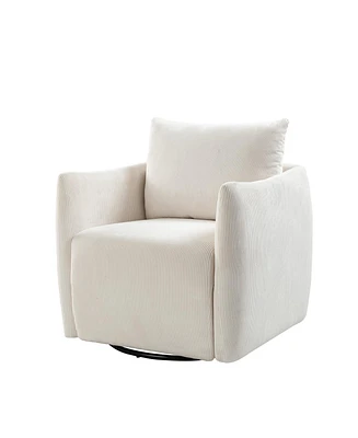 Upholstered Vanessa Swivel Barrel Chair Used Multiple Scenarios