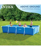 Intex 14ft x 33in Rectangular Above Ground Backyard Swimming Pool with Filter