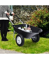 Costway 2 Tire Wheelbarrow Cart Heavy-duty Dolly Utility Cart