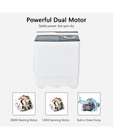 Gymax Portable Semi-automatic Washing Machine 26 lbs Twin Tub Laundry Washer