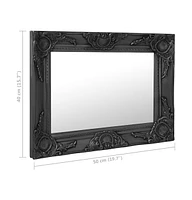 vidaXL Wall Mirror Baroque Style19.7"x15.7" Black