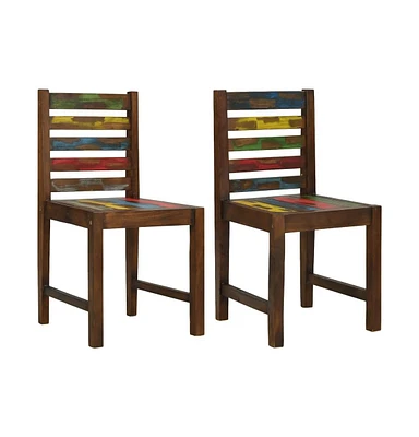 vidaXL Dining Chairs 2 pcs Solid Reclaimed Wood