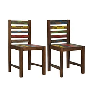 vidaXL Dining Chairs 2 pcs Solid Reclaimed Wood