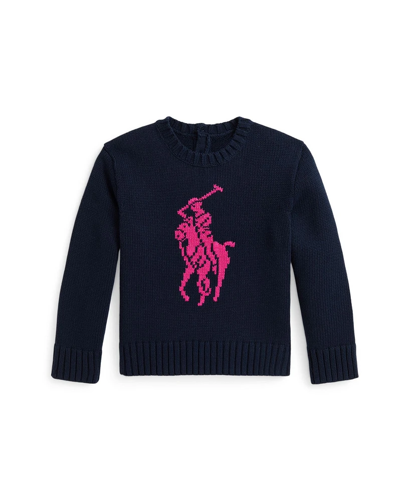 Polo Ralph Lauren Toddler and Little Girls Big Pony Cotton Sweater