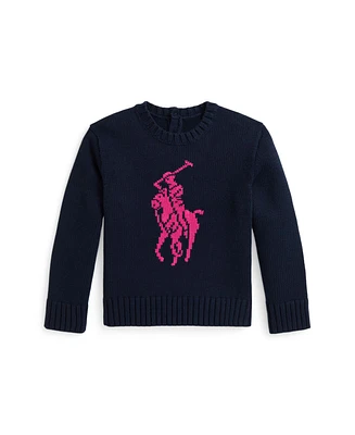 Polo Ralph Lauren Toddler and Little Girls Big Pony Cotton Sweater