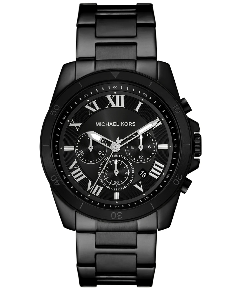 Michael Kors Men's Alek Chronograph Black Stainless Steel Watch 44mm