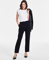 I.n.c. International Concepts Women's Satin-Striped High-Rise Pants, Created for Macy's