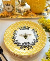 Certified International French Bees Set of 4 Salad Plates