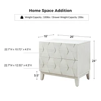 Hulala Home Ethel Contemporary 2 - Drawer Nightstand with Solid Wood Legs