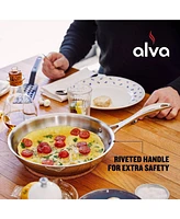 Alva Chef - Stainless Steel Frying Pan Skillet - Versatile Cooking Pan - Induction Cookware, Electric Skillet