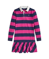 Polo Ralph Lauren Big Girls Striped Cotton Jersey Rugby Dress