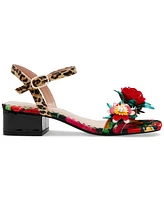 Betsey Johnson Women's Charrly Two-Piece Block-Heel Floral Sandals