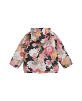 Jessica Simpson Girls Fashion Floral Print Puffer Jacket With Hat