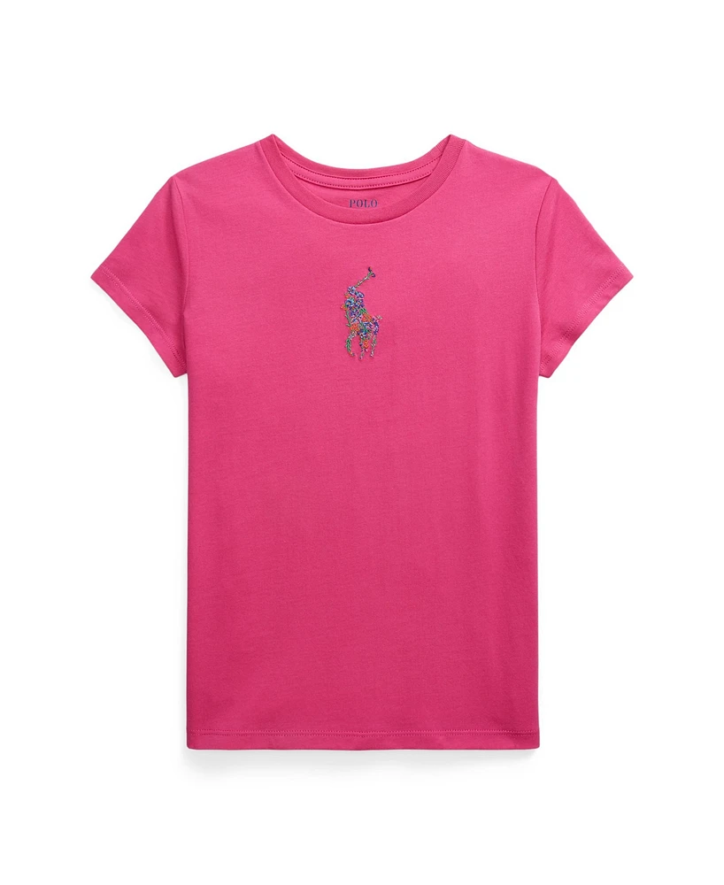 Polo Ralph Lauren Big Girls Floral Pony Cotton Jersey Tee