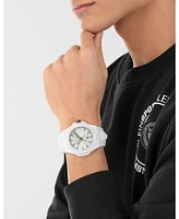 Plein Sport Men's New Fearless 3 Hand Date Quartz White Silicone Strap 46mm