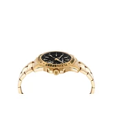 Plein Sport Men's Rampage 3 Hand Date Quartz Ip Yellow Gold Bracelet 44mm