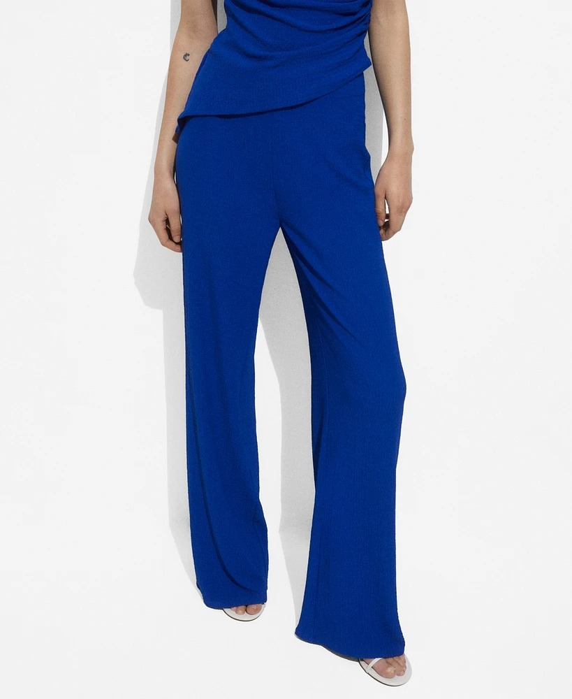 Mango Women's Flowy Straight-Fit Pants