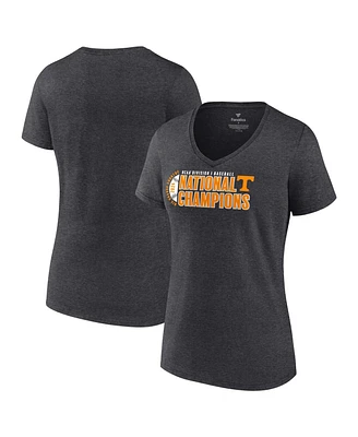 Fanatics Women's Heather Gray Tennessee Volunteers 2024 Ncaa Men's Baseball College World Series Champions Vintage-like Core T-Shirt