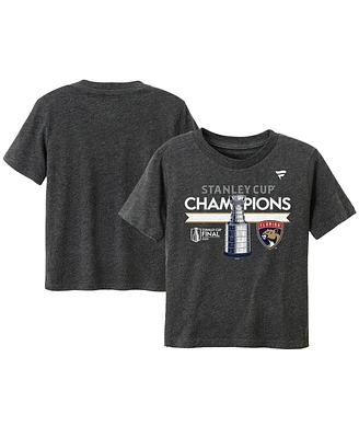 Fanatics Infant Heather Charcoal Florida Panthers 2024 Stanley Cup Champions Locker Room T-Shirt