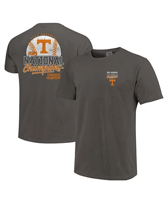 Image One Big Boys and Girls Gray Tennessee Volunteers 2024 Ncaa Men's Baseball College World Series Champions Comfort Colors Distressed T-Shirt