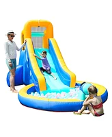 Inolait Inflatable Water Slide Kids Bounce House Castle Splash Pool with 350W Blower